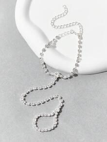 SHEIN BAE 1入組簡約時尚個性化鏈條手鍊 - 銀色 - 查看 5