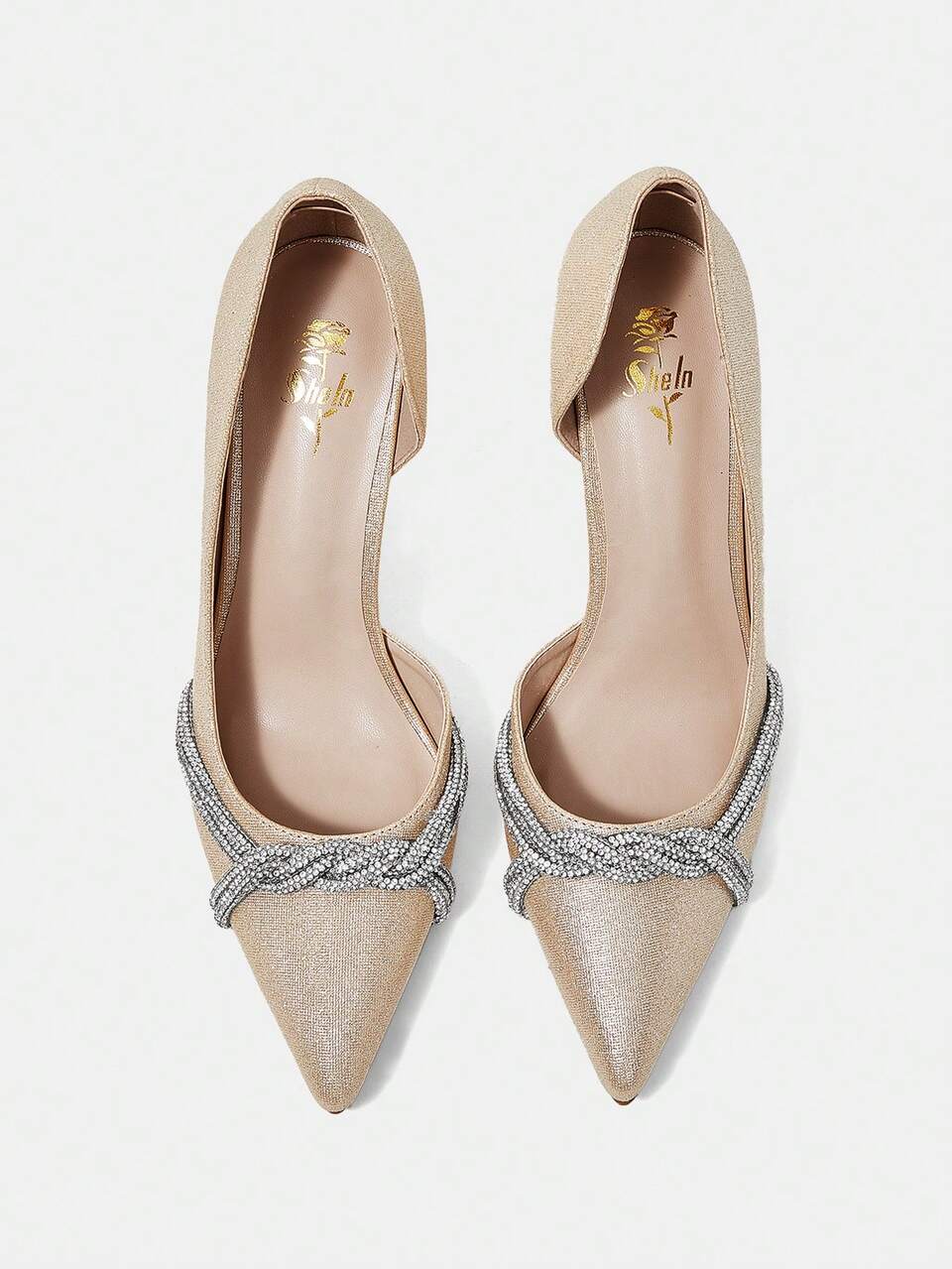 Rhinestone Decor Stiletto Heeled Pumps