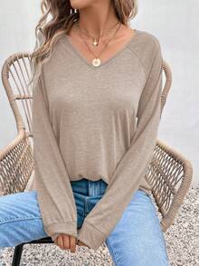 SHEIN Frenchy 女蕾絲拼布 T 卹 - 咖啡棕 - 查看 7