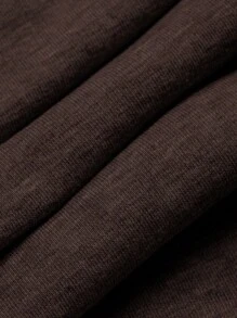 RueChic Pantalones De Chándal Para Hombre De Color Sólido Con Cordón - Marrón - Ver 5