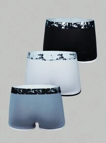 Men's Color-contrast Edge Boxer Briefs (3pcs)