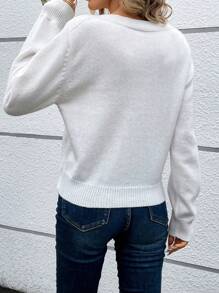 SHEIN Frenchy Women's White Sweater - White - View 2