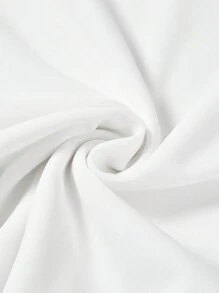 SHEIN MOD 女士拼接蕾絲泡泡袖連衣裙 - 白色 - 查看 4