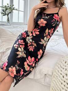 Floral Print Cami Nightdress - Multicolor - View 5