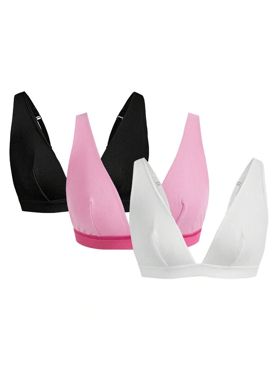 Ocili 3 gói Áo ngực tam giác sườn dài nhẹ và thoải mái - Nhiều màu - Xem 1