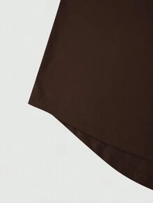 Manfinity Men's Simple Dinosaur Print Round Neck Long Sleeve T-shirt - Coffee Brown - View 7