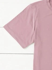 SHEIN LUNE 女款大尺碼聖誕狗爪印花印花短袖 T 卹 - 粉色 - 查看 3