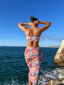 SHEIN Swim Women's Swimwear Set - Copyright Purchased Summer - Multicolor - View 2