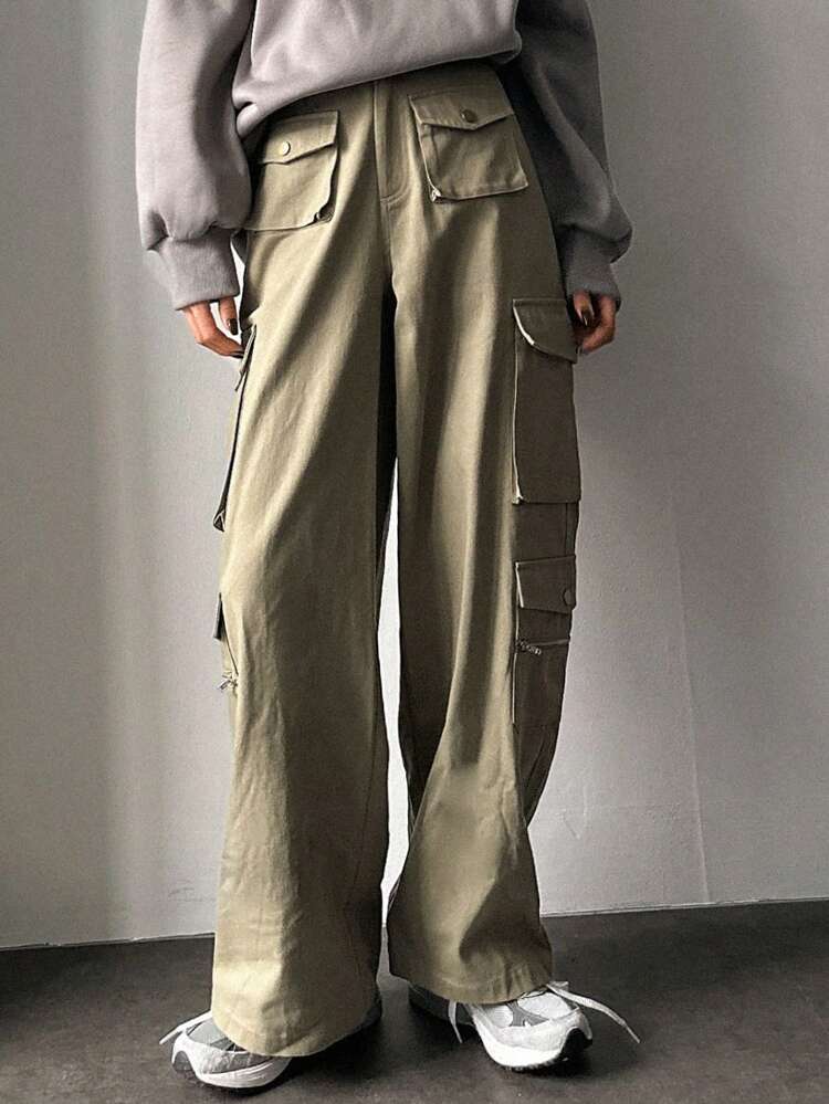 Women's Solid Color Utility Pants