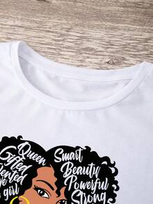 SHEIN EZwear 大尺碼男士使命字母印花圓領短袖 T 卹 - 白色 - 查看 3