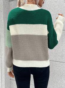 SHEIN Essnce Khối màu Thả vai Áo len - Nhiều màu - Xem 2