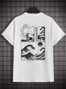 Manfinity RebelGame Men's Slogan Print Short Sleeve T-shirt - White - View 1