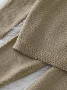 SHEIN Young Boy Hooded Thermal Sweater Set, Fall And Winter - Khaki - View 5