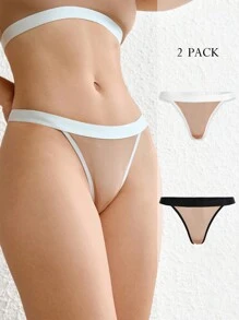 Ocili Leisure 2 Packs Contrast Binding Thongs - Multicolor - View 1