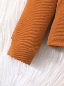 Baby Boys' High Neck Long Sleeve Knit Leisure Suit For Spring And Autumn - Brown - View 6