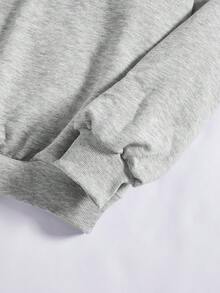 SHEIN Coolane Women's Plus Size Sweatshirt With Letter And Star Print - Light Grey - View 3