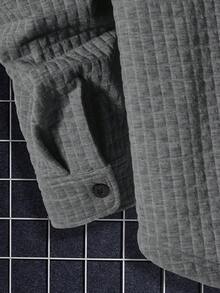 Manfinity RebelGame Loose Fit Men's Shirt And Drawstring Waist Pants With Letter Patches (No T-Shirt Included) - Dark Grey - View 3