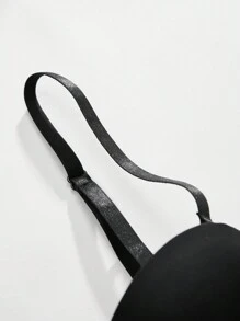 SHEIN Sujetador De Tirantes Finos De Color Sólido Para Mujeres - Negro - Ver 5