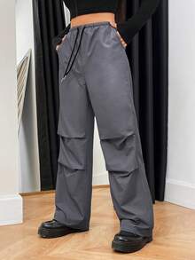 SHEIN Unity 束口腰長褲 - 深灰色 - 查看 3