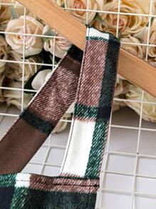 SHEIN LUNE 大尺碼女士格紋吊帶裙