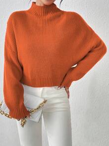 Women's Basic Cute Crop Sweaters Casual Lightweight Cozy Ribbed Knit Cropped Pullover Long Sleeve Sweater Crop Top