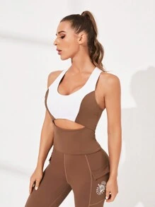 VARSITIE 運動瑜伽基礎款胸固定綁帶與背心設計 - 彩色 - 查看 7