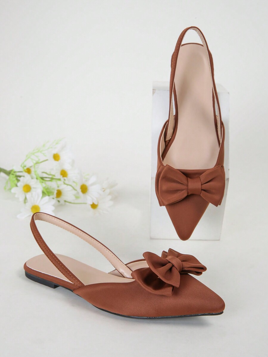 Women's Brown Flat Shoes With Bowknot Detail SHEIN USA