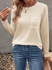 SHEIN LUNE 套頭休閒t恤 - 杏色 - 查看 5