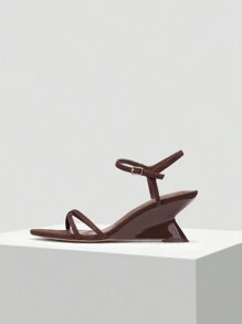 MOTF PREMIUM WEDGE HEEL ANKLE STRAP SANDALS - Brown - View 2