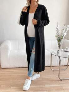 SHEIN 黑色孕妇休闲夹克 - 黑色 - 查看 6