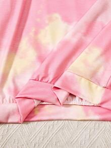 Thiếu niên Cô gái Nhuộm buộc In Đồ họa Chữ cái Vòng cổ Áo nỉ - Nhiều màu - Xem 4