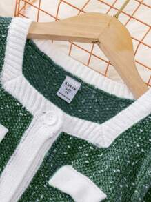 SHEIN Tween Girls' Elegant Bow Knot Sweater Set