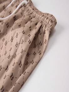 Manfinity RSRT Men's All-over Button-down Short-sleeved Shirt And Shorts Two-piece Set - Khaki - View 5