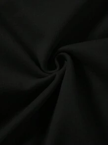 SHEIN Qutie Women's Plus Size Love Print Round Neck Sweatshirt - Black - View 5