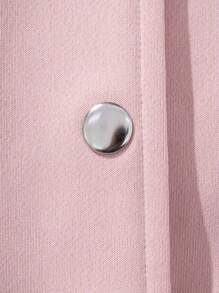 SHEIN Tween Girl Color Block Baseball Jacket With Letter Patch - Multicolor - View 5