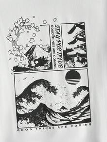 Manfinity RebelGame Men's Slogan Print Short Sleeve T-shirt - White - View 4