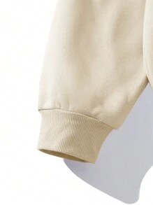 SHEIN EZwear 屋&字母圖案加絨內裏運動衫