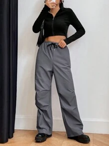 SHEIN Unity 束口腰長褲 - 深灰色 - 查看 6