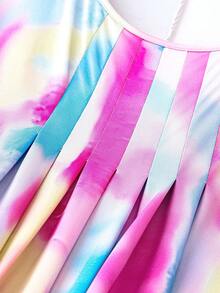 EMERY ROSE Plus Size Tie Dye Pleated Dress - Multicolor - View 3