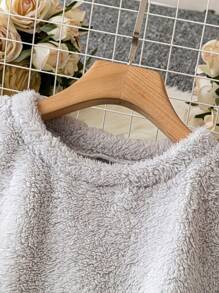 SHEIN Kích thước lớn Của phụ nữ Sang trọng Lỏng lẻo Vai Dài Áo thun Nhiệt - Xám - Xem 6