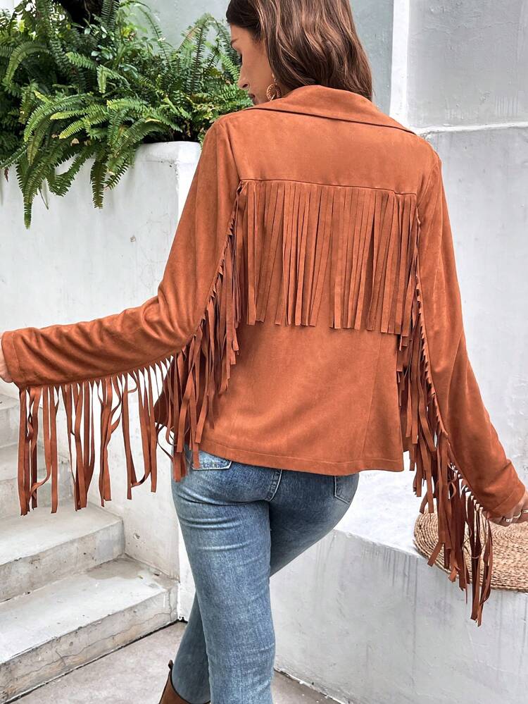 Women's Faux Suede Fringed Jacket