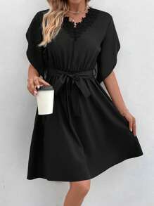 EMERY ROSE Của phụ nữ Vá lại Ren Váy có thắt lưng - màu đen - Xem 3