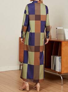 EMERY ROSE Women's Contrast Color Shirt Dress - Yellow - View 2