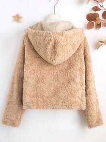 Teen Girls' Hooded Winter Jacket With Thermal Lined - Apricot - View 2