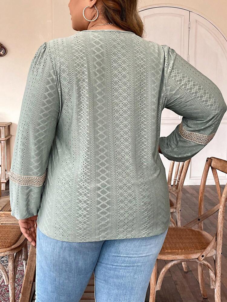 Plus Guipure Lace Insert Tee