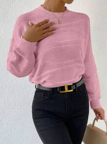 SHEIN LUNE Solid Color Drop Shoulder Sweater Pullover Knit Pullover Fall Winter Outfit