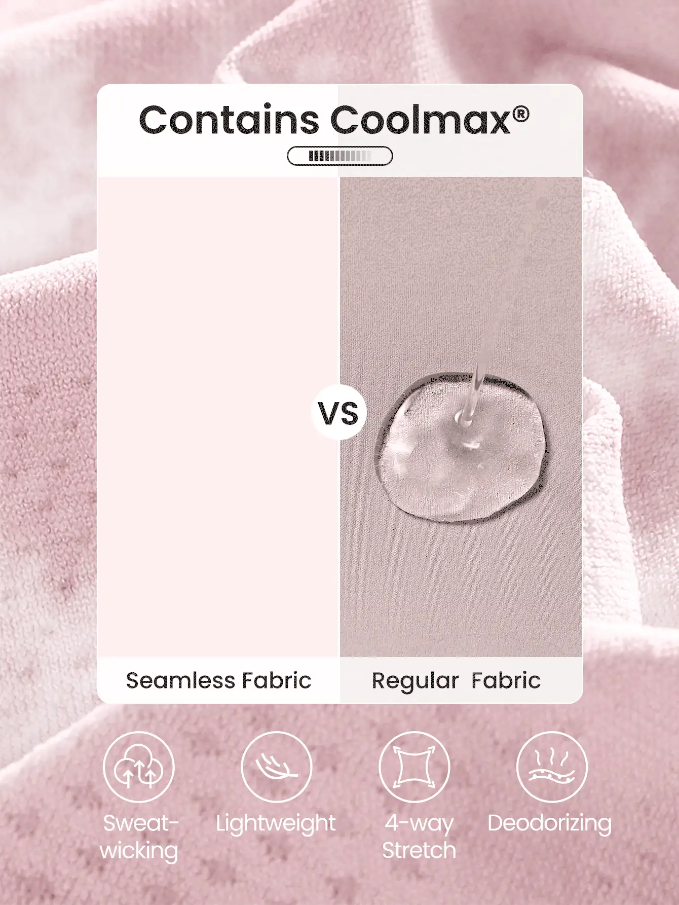 GLOWMODE Seamless Slimfit Long Sleeve Top Hip Length Antibacterial Lightweight Summer Gym - Pink - View 3