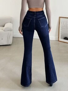 RueChic Modische Und Vielseitige Micro Flared-jeans Für Damen