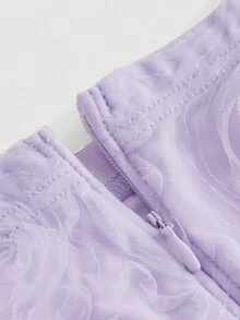 SHEIN MOD Của phụ nữ Hoa Textured Váy - Màu tím - Xem 5