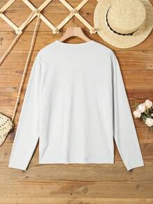 SHEIN LUNE Của phụ nữ Kích thước lớn Hoạt hình & Chữ in Áo thun - trắng - Xem 2